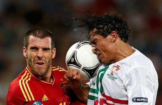 lovituri, cap, fotbal, jucători, atleti
